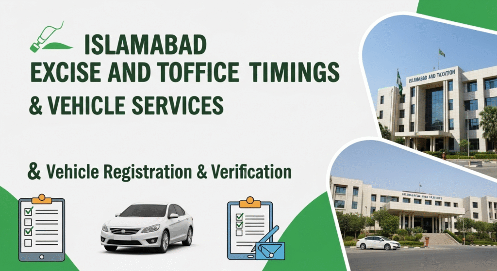 Islamabad Excise and Taxation Office Timings, Location & Services