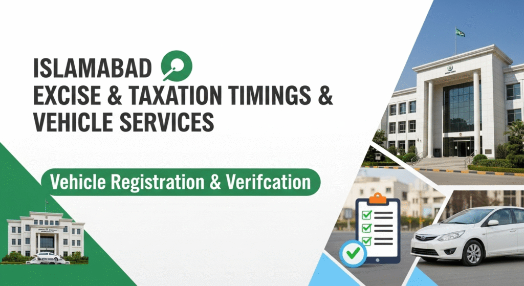 Islamabad Excise and Taxation Office Timings, Location & Services