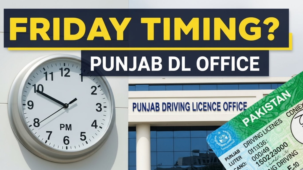 Driving Licence Office Timing in Punjab on Friday