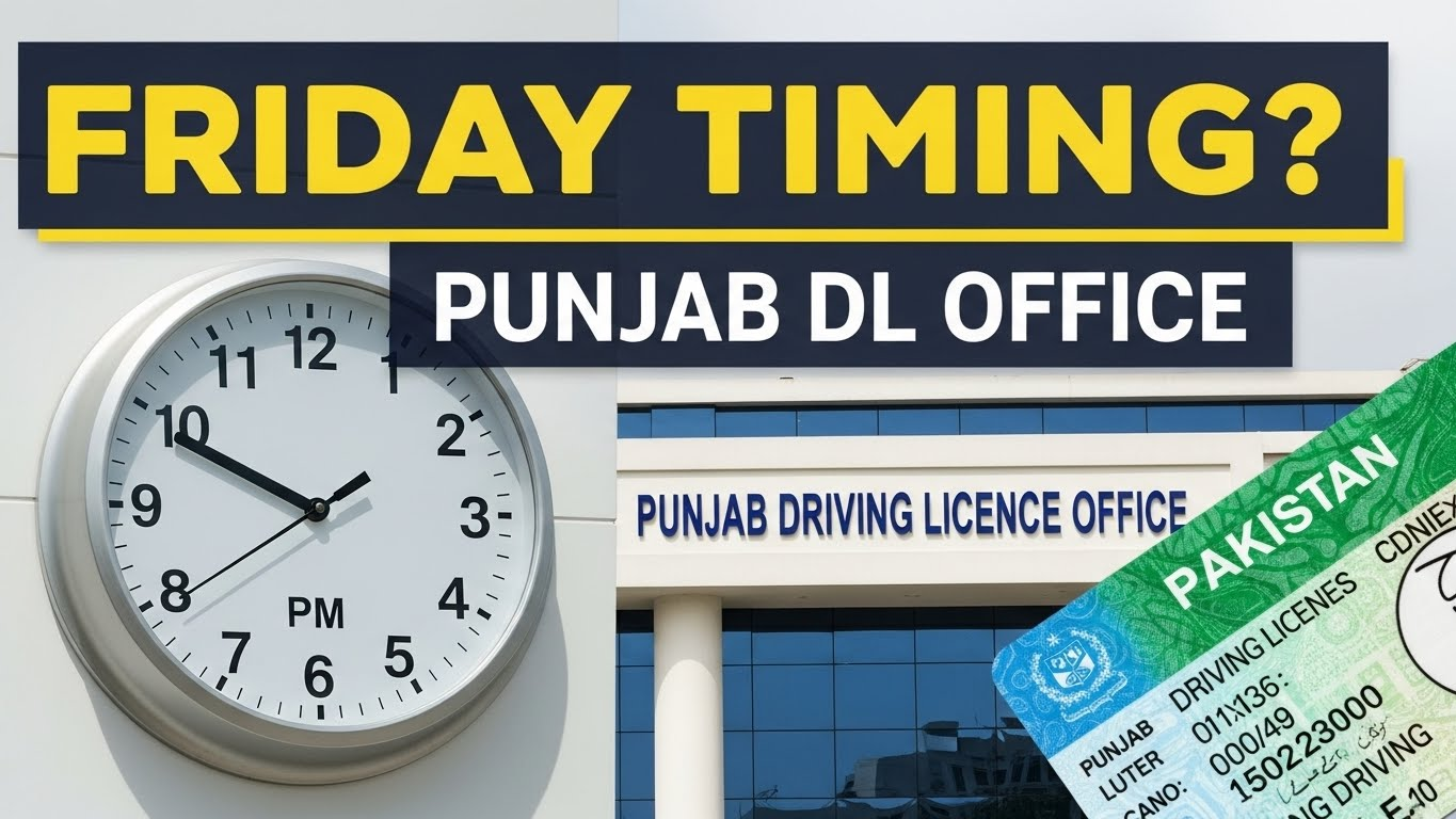 Driving Licence Office Timing in Punjab on Friday