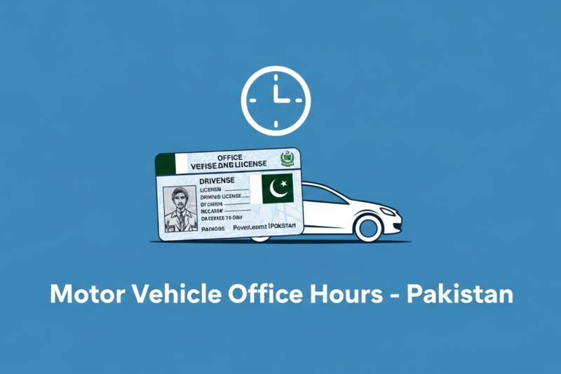 Pakistan Motor Vehicle & Excise Office Working Hours 2026